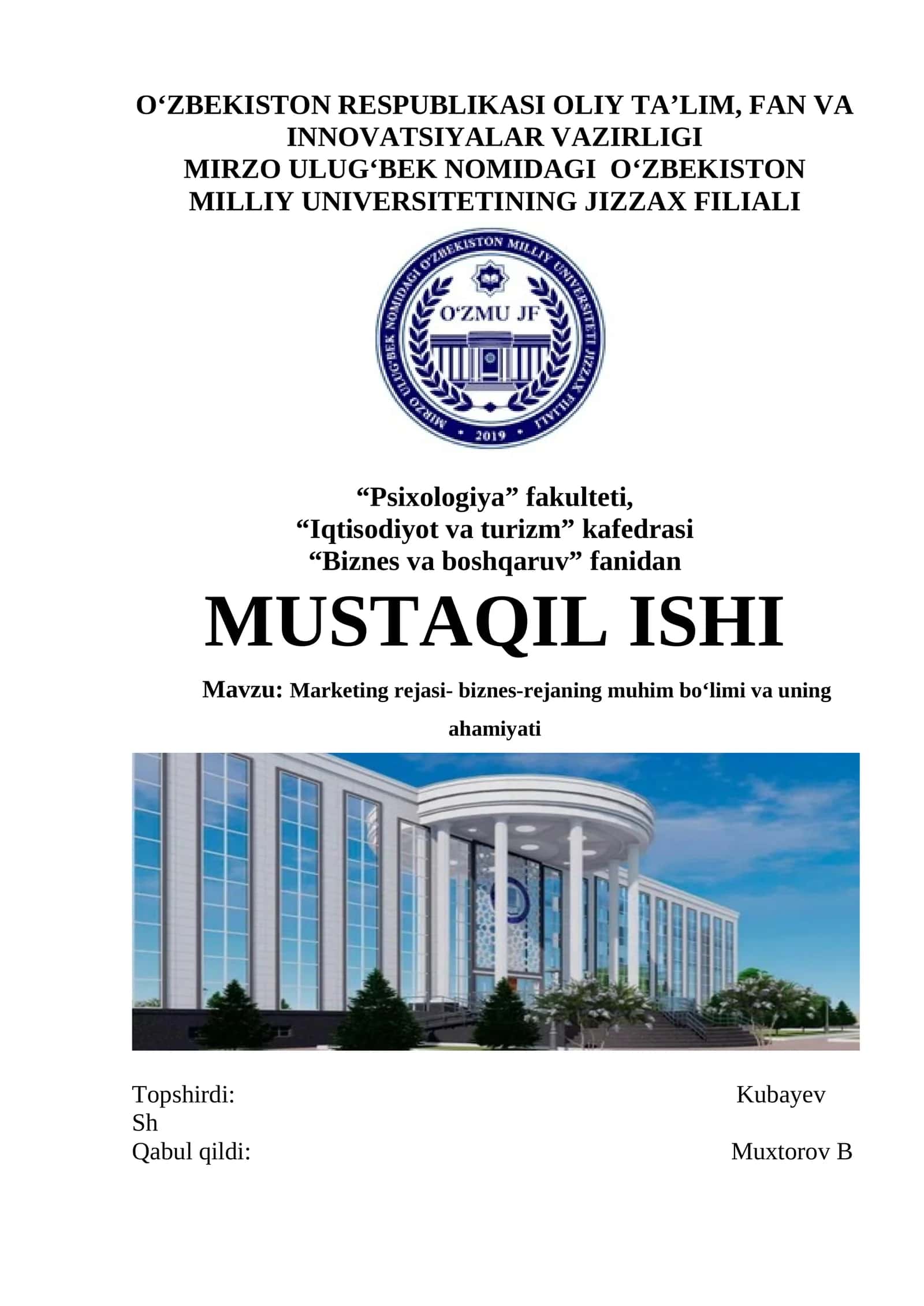 Marketing rejasi- biznes-rejaning muhim bo‘limi va uning ahamiyati 1