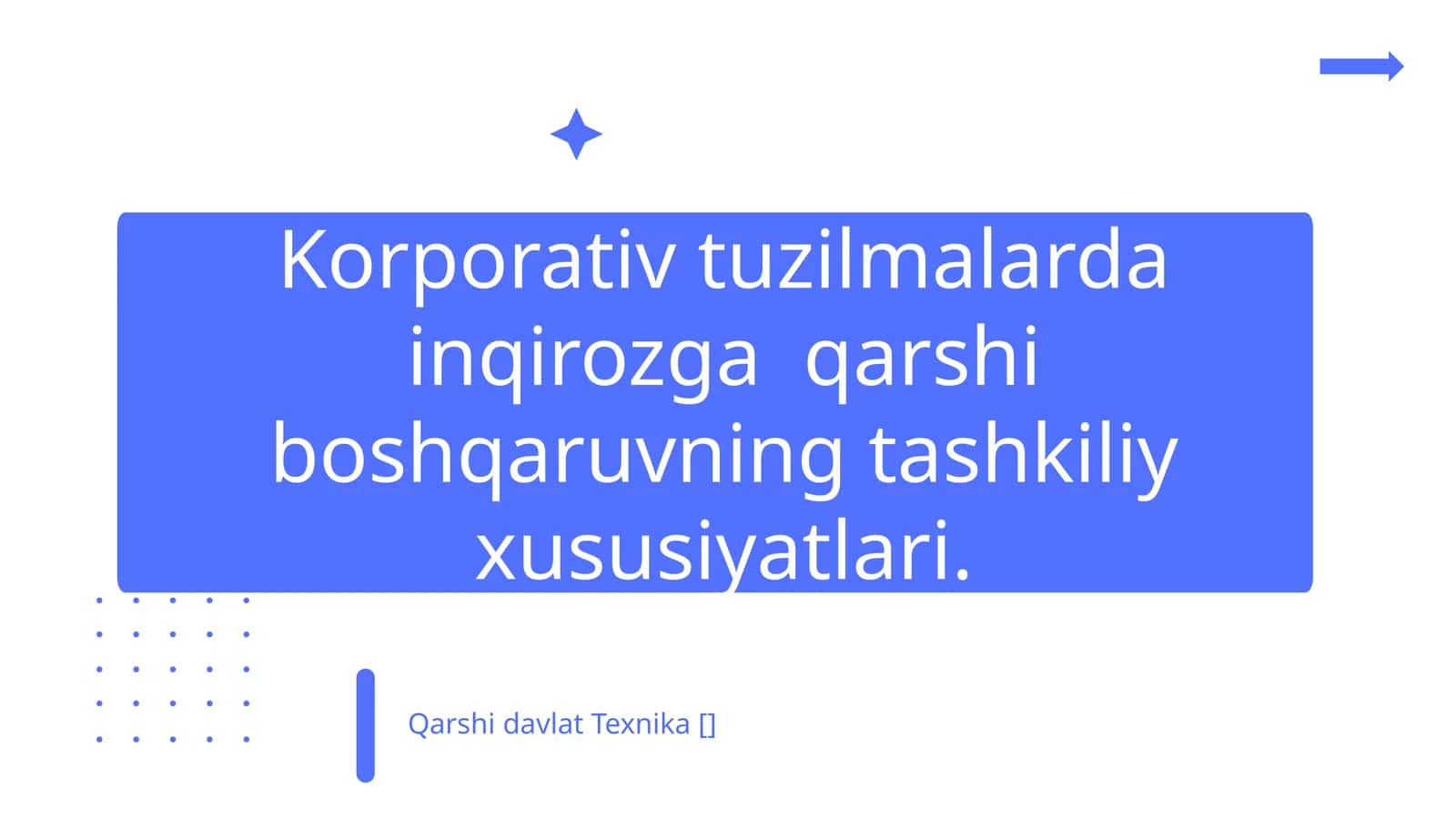 Korporativ tuzilmalarda inqirozga qarshi boshqaruvning tashkiliy xususiyatlari 1