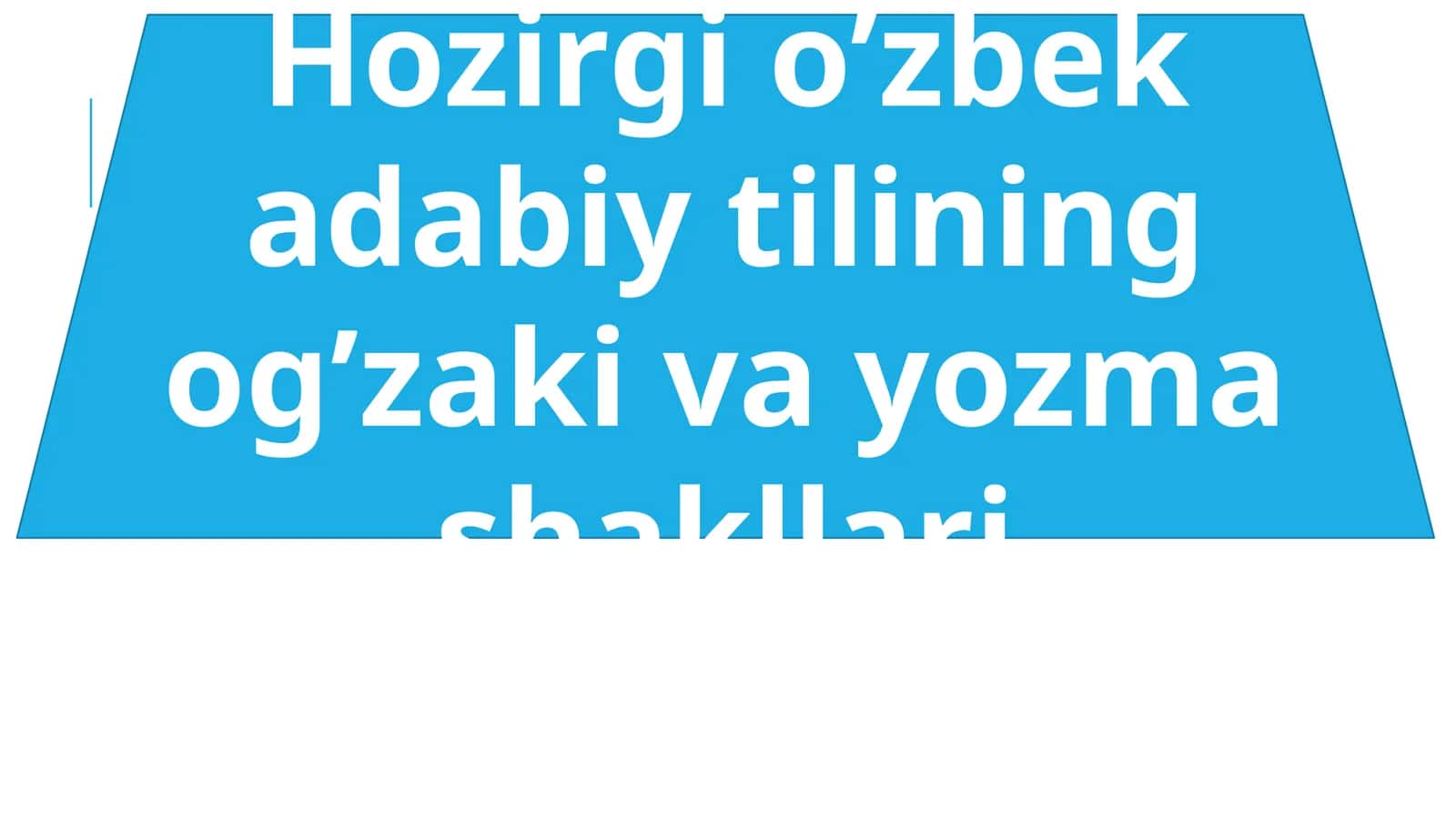 Hozirgi o‘zbek adabiy tilining og‘zaki va yozma shakllari 1