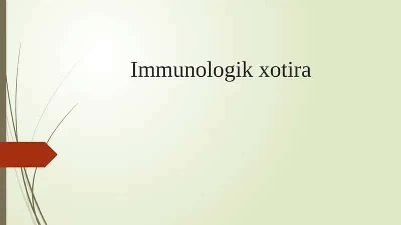 Immunologik xotira 1