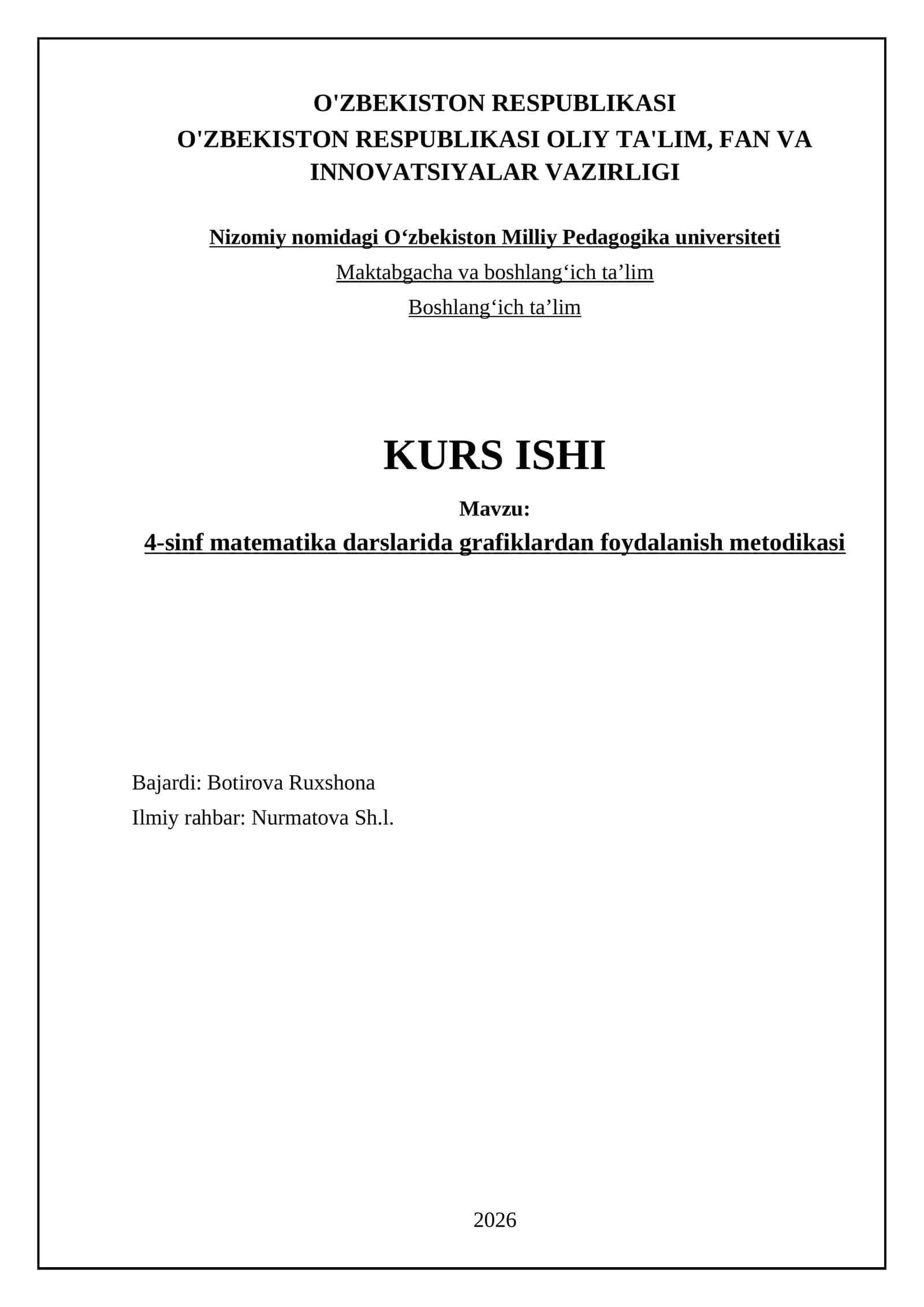4-sinf matematika darslarida grafiklardan foydalanish metodikasi 1