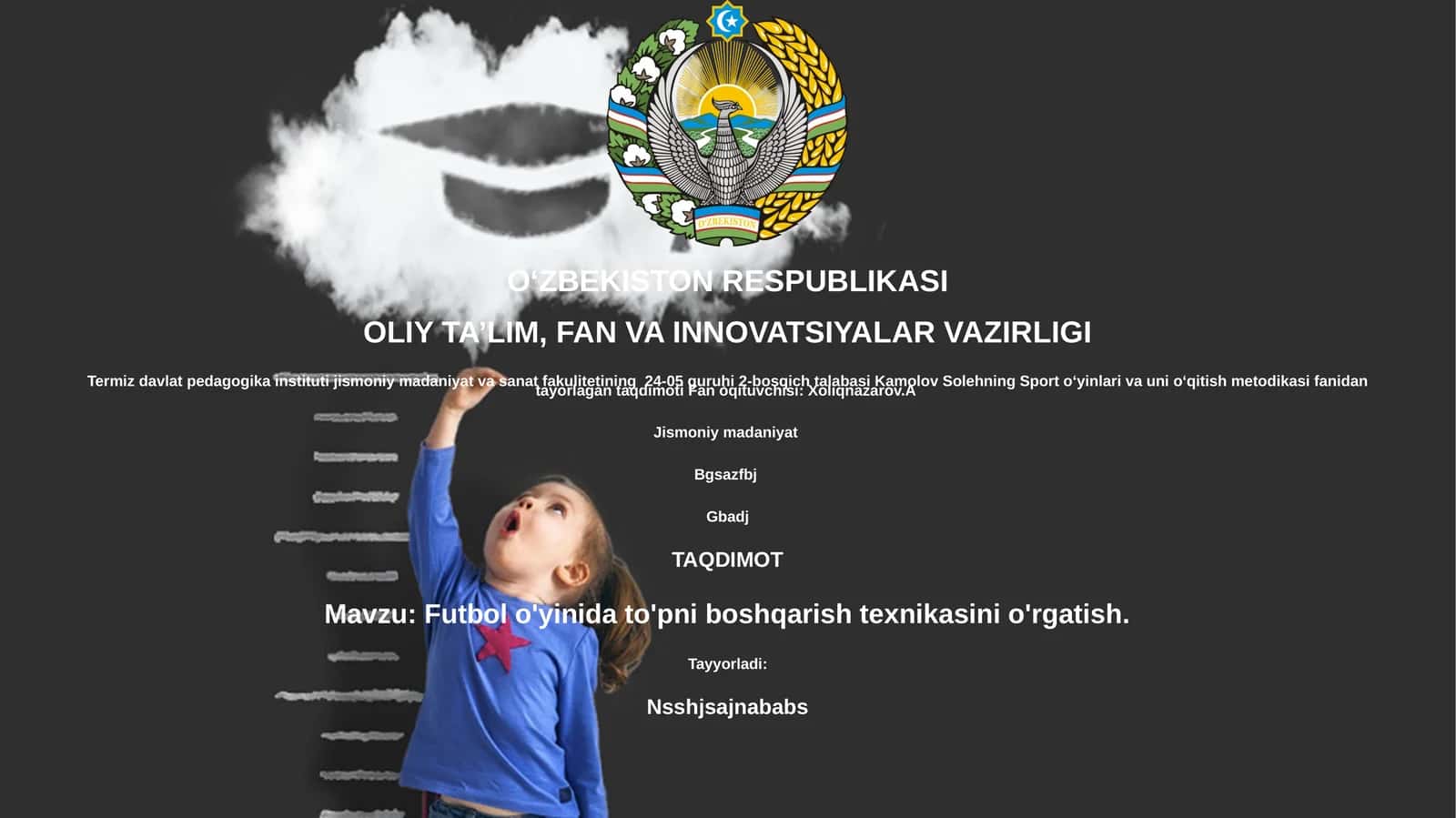 Futbol o'yinida to'pni boshqarish texnikasini o'rgatish 1