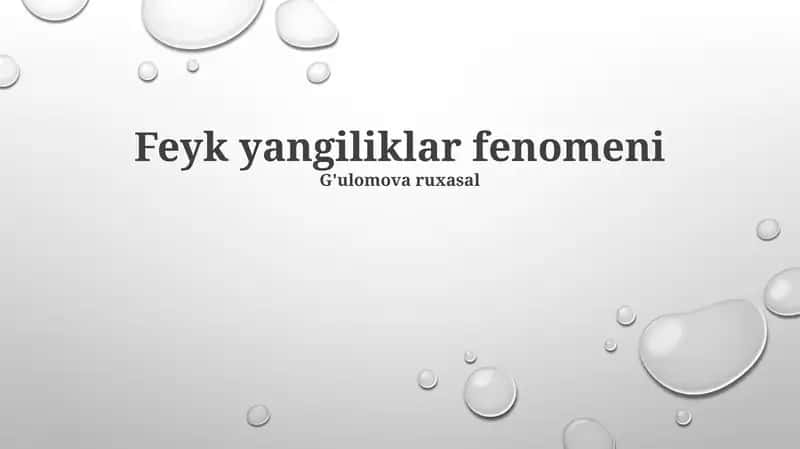 Soxta yangiliklar fenomeni 1