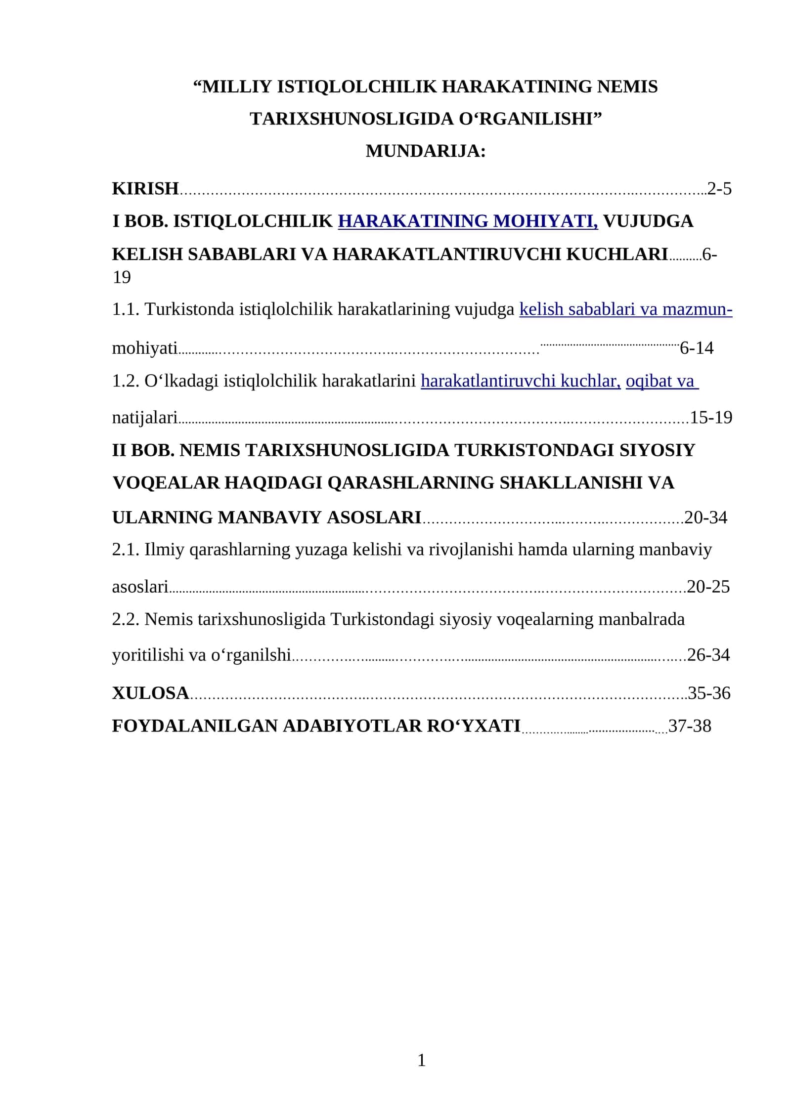 MILLIY ISTIQLOLCHILIK HARAKATINING NEMIS TARIXSHUNOSLIGIDA O‘RGANILISHI 1