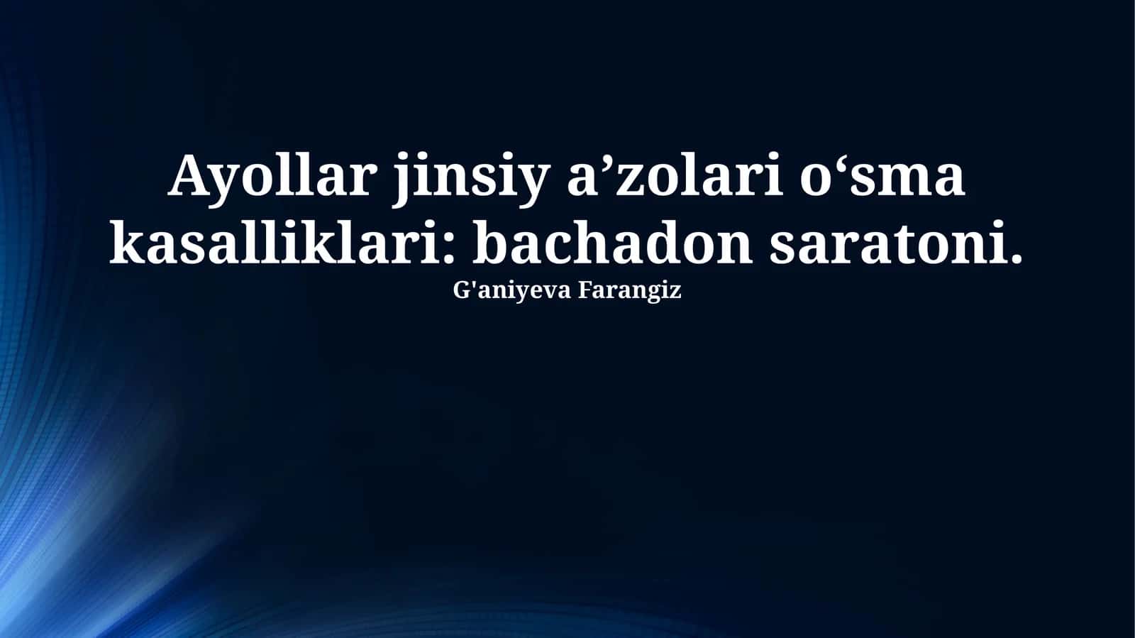 Bacchadon saratoni: Tani, bosqichlar va davolash 1