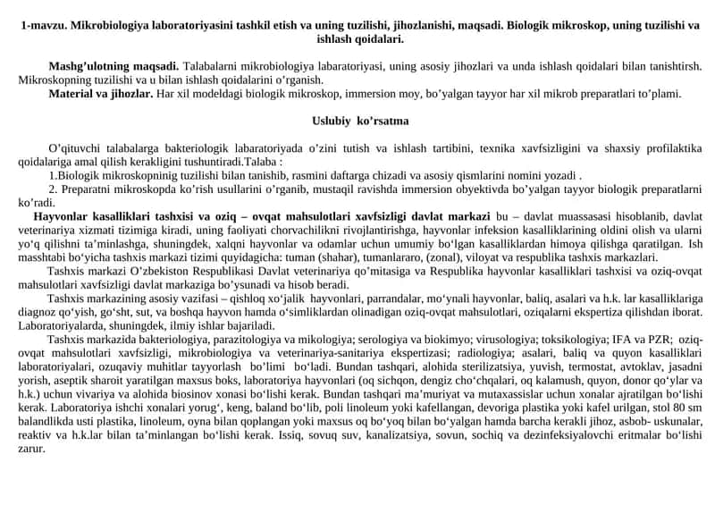 Mikrobiologiya laboratoriyasi 1