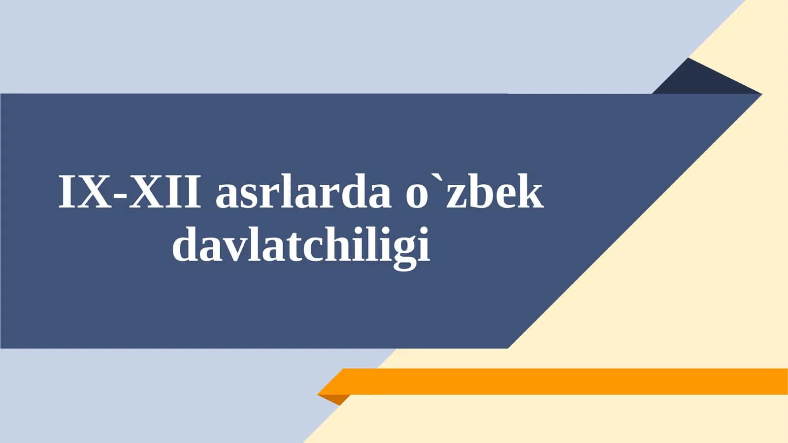 IX-XII asrlarda o`zbek davlatchiligi Xorunar-Rashid(786-809) 1