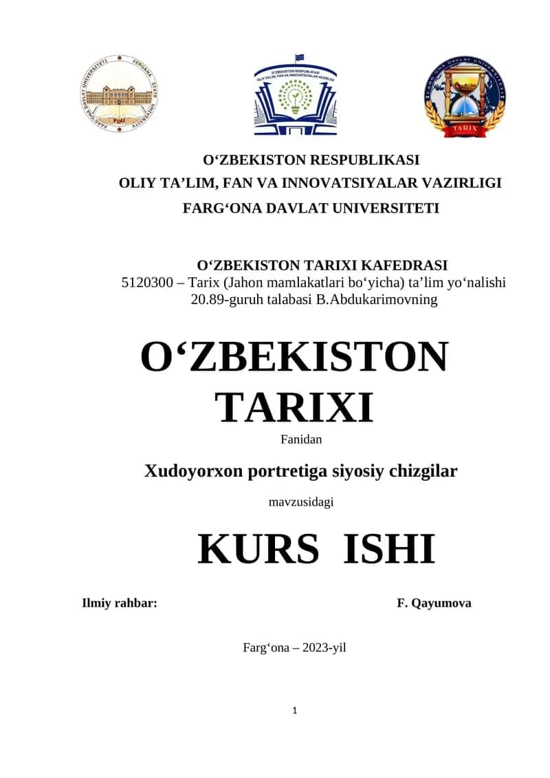 Xudoyorxon portretiga siyosiy chizgilar 1