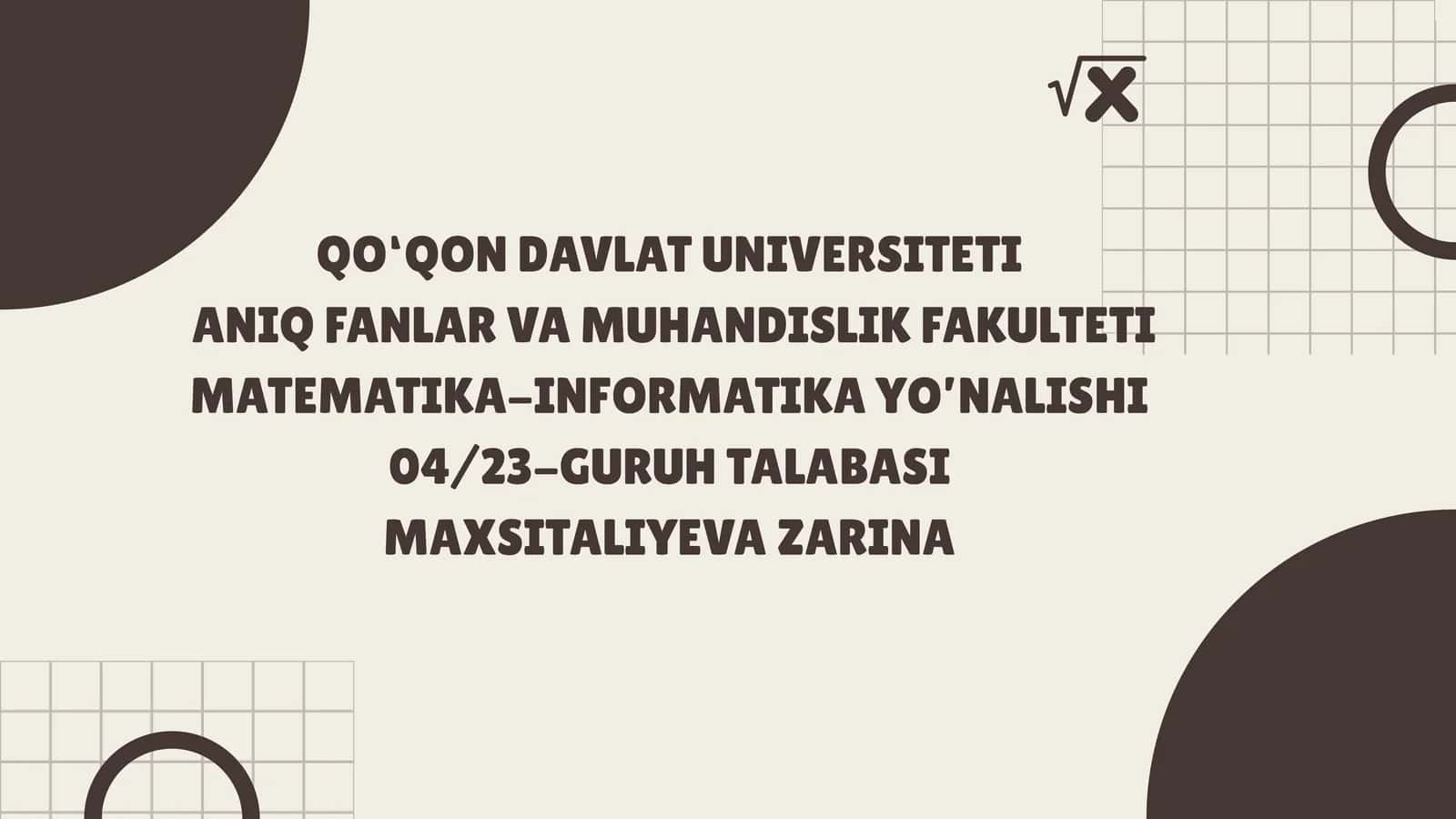 Tebranishlar Mat analizda ishlatilishi 1