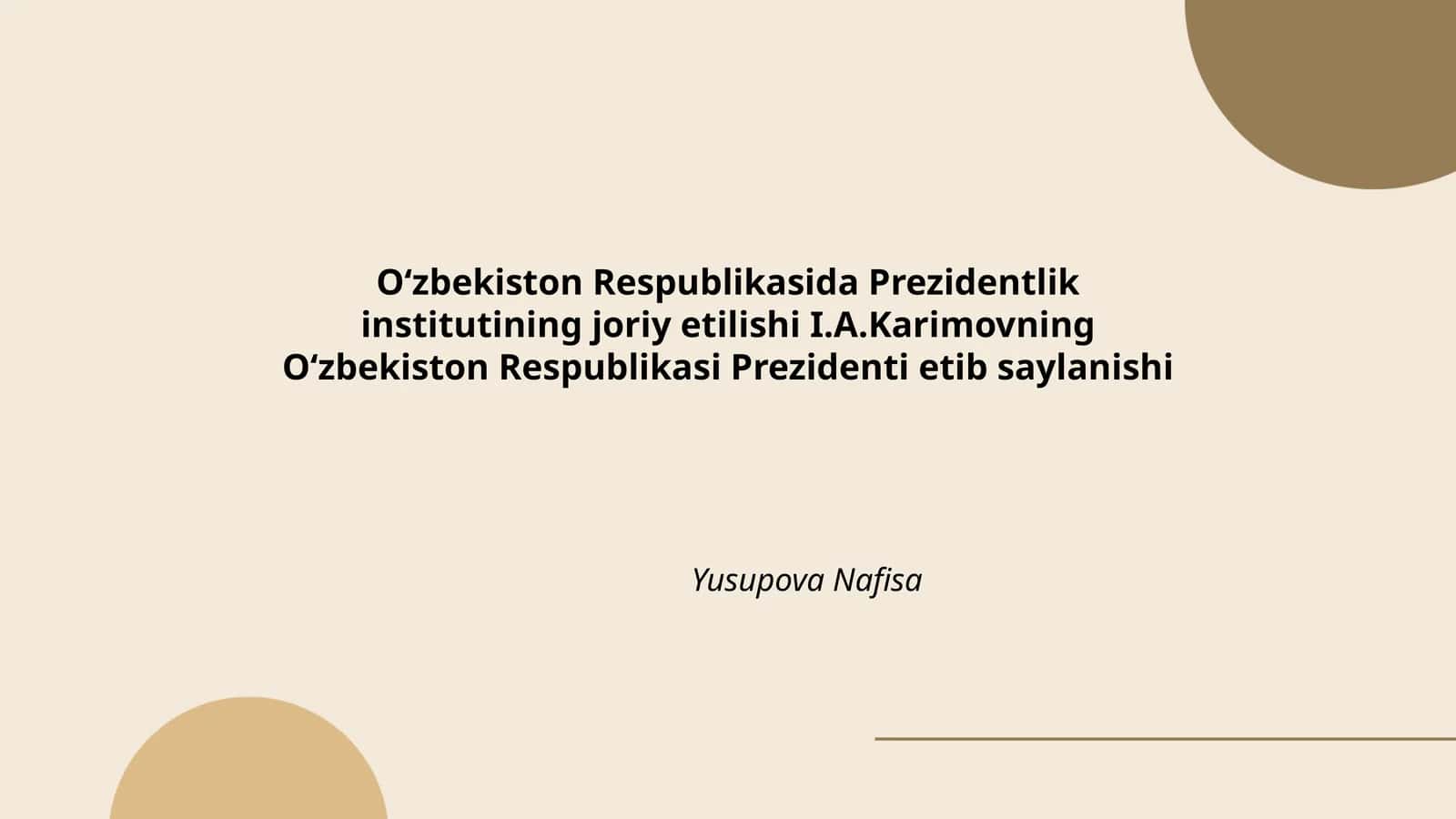 Prezidentlik instituti tushunchasi 1
