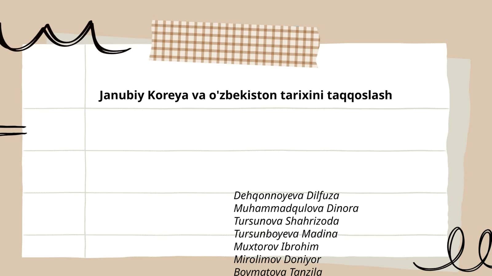 Janubiy Koreya va o'zbekiston tarixini taqqoslash 1
