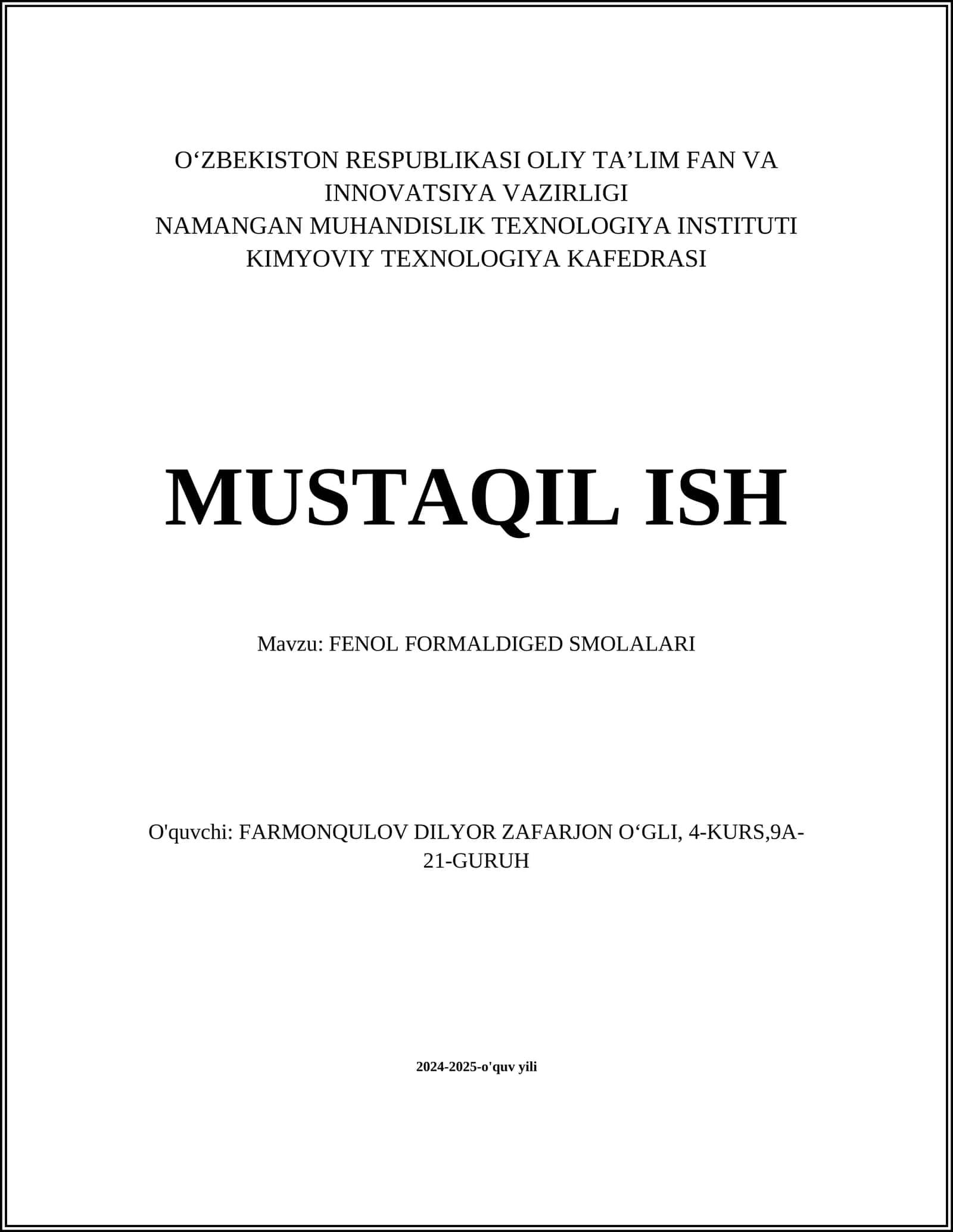 FENOL FORMALDIGED SMOLALARI 1