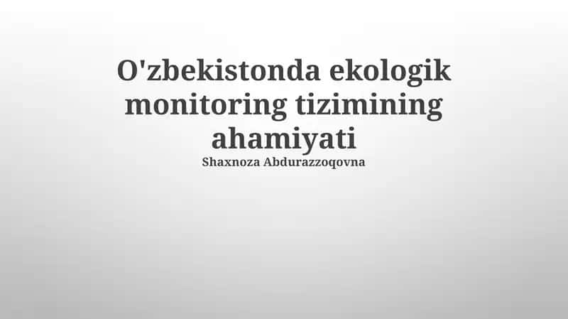 Ekologik Monitoring Tizimi 1