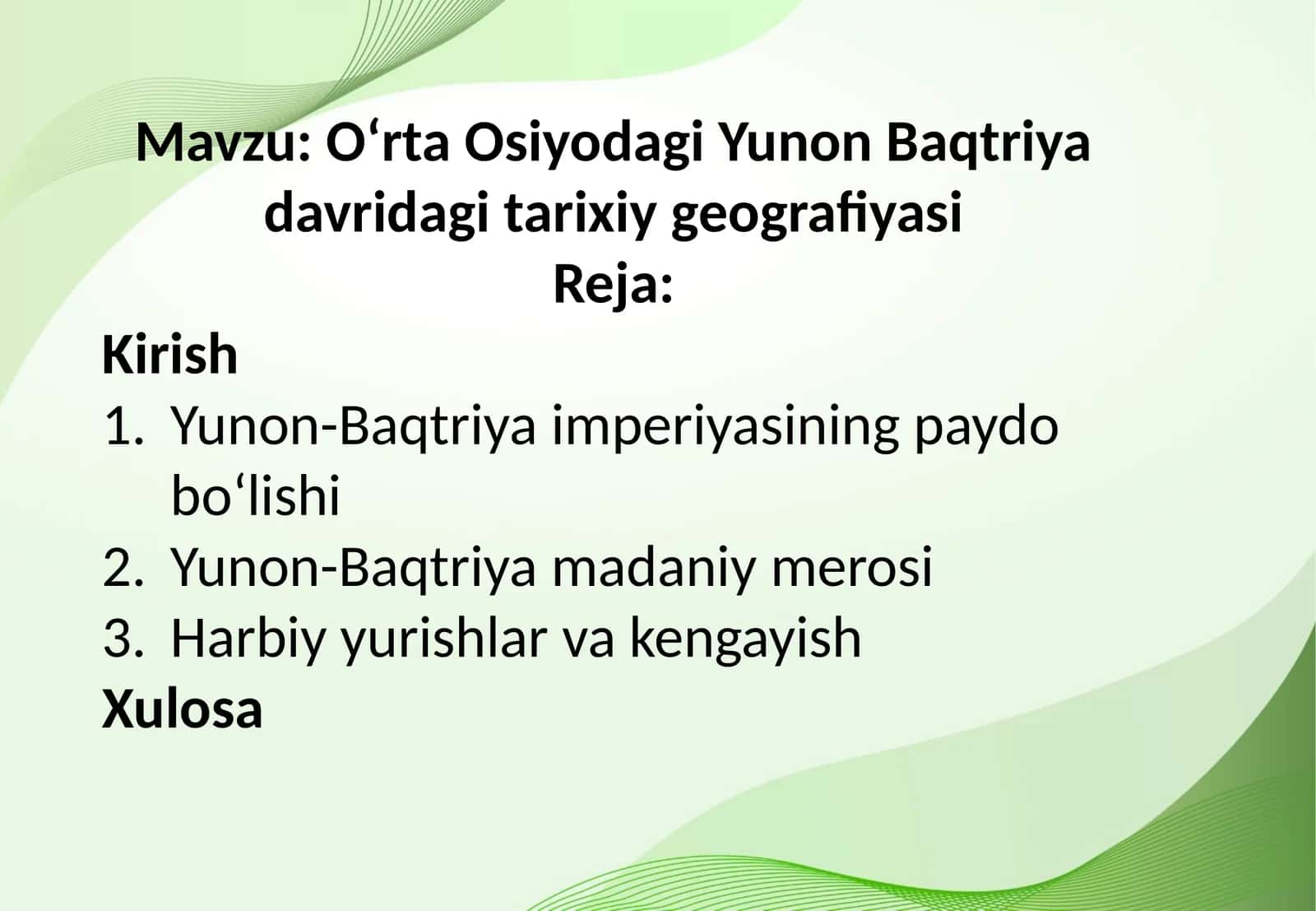 Oʻrta Osiyodagi Yunon Baqtriya davridagi tarixiy geografiyasi 1