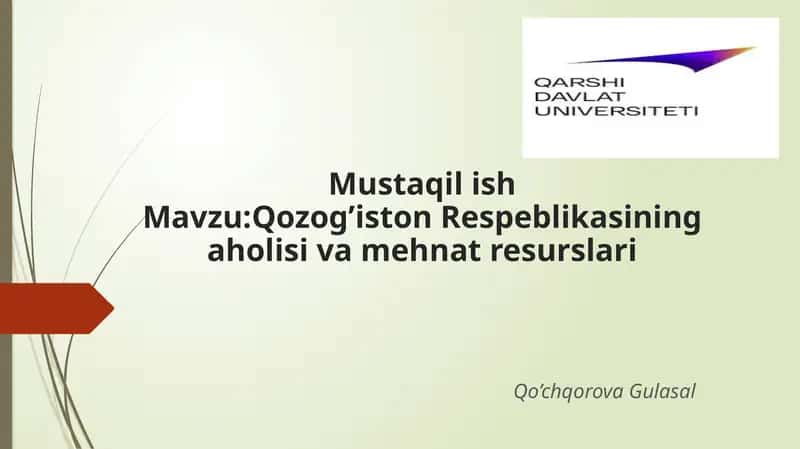 Qozog‘iston Respublikasi aholisi va mehnat resurslari 1