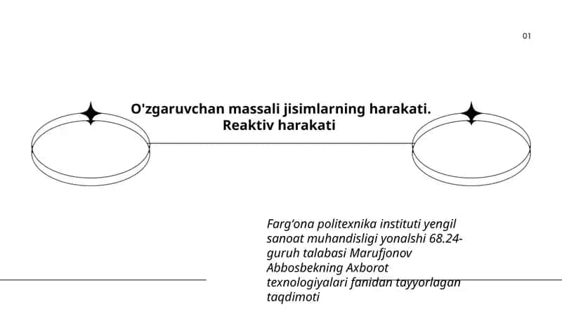 O'zgaruvchan massali jisimlarning harakati. Reaktiv harakati 1