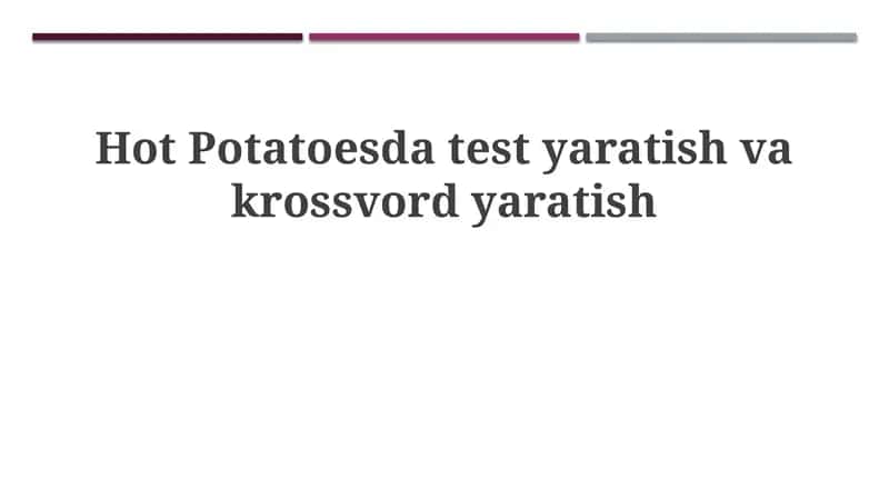 Hot Potatoes 1