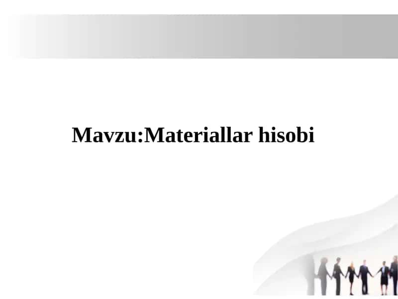 Materiallar hisobi 1