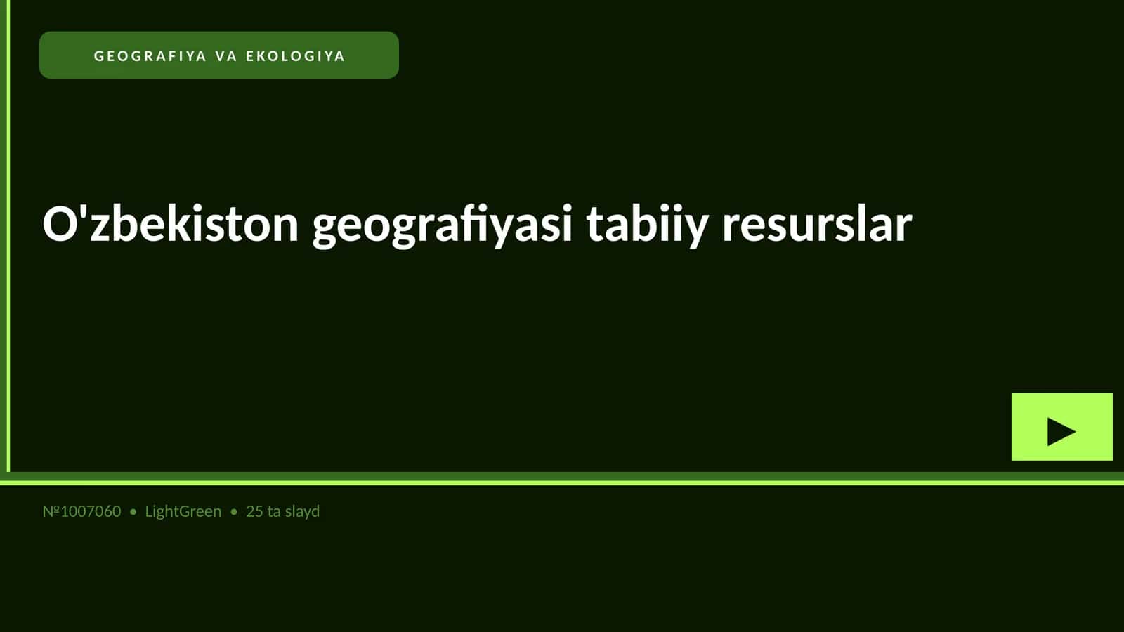 O'zbekiston geografiyasi tabiiy resurslar 1
