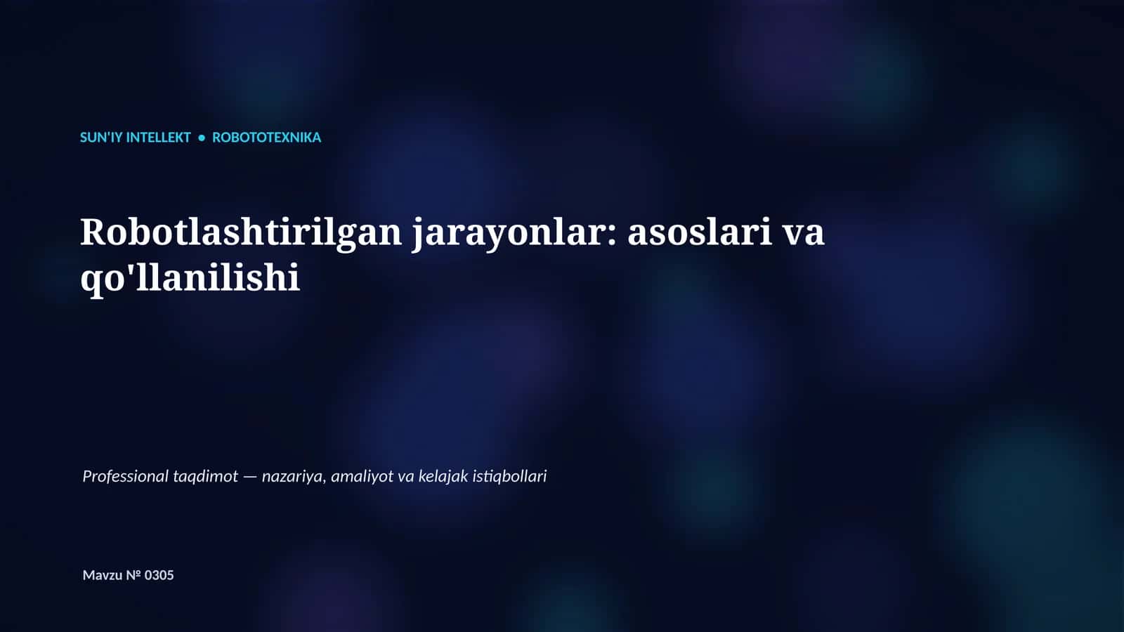 Professional taqdimot — nazariya, amaliyot va kelajak istiqbollari 1