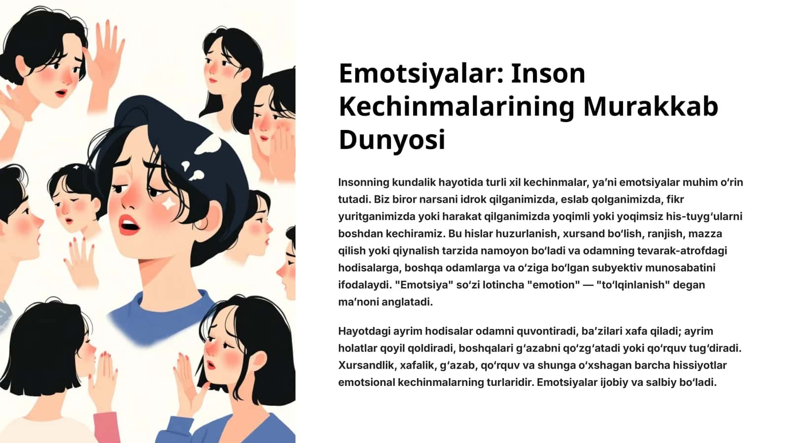 Emotsiyalar: Inson Kechinmalarining Murakkab Dunyosi 1
