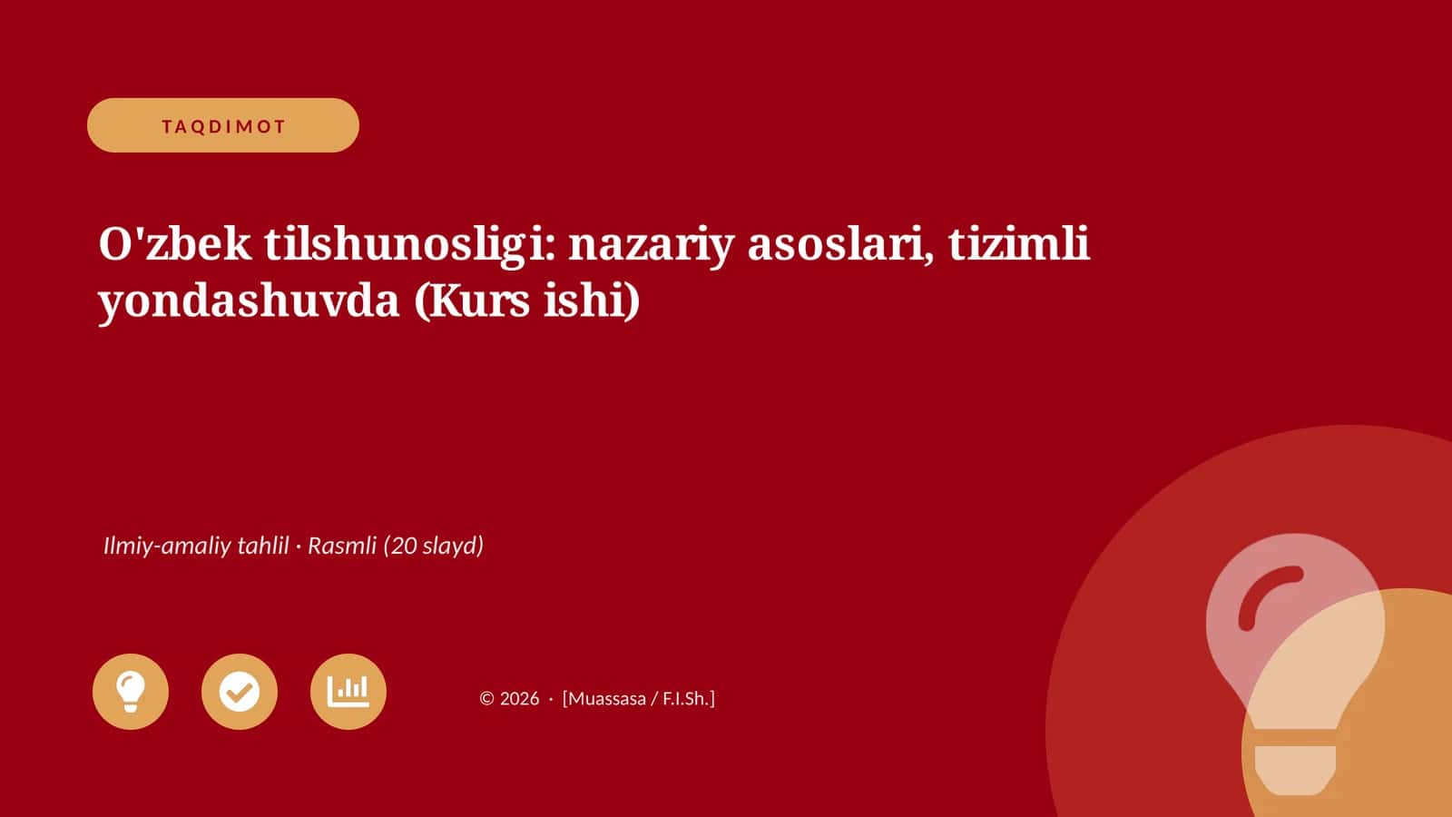 O'zbek tilshunosligi: nazariy asoslari, tizimli yondashuvda (Kurs ishi) 1