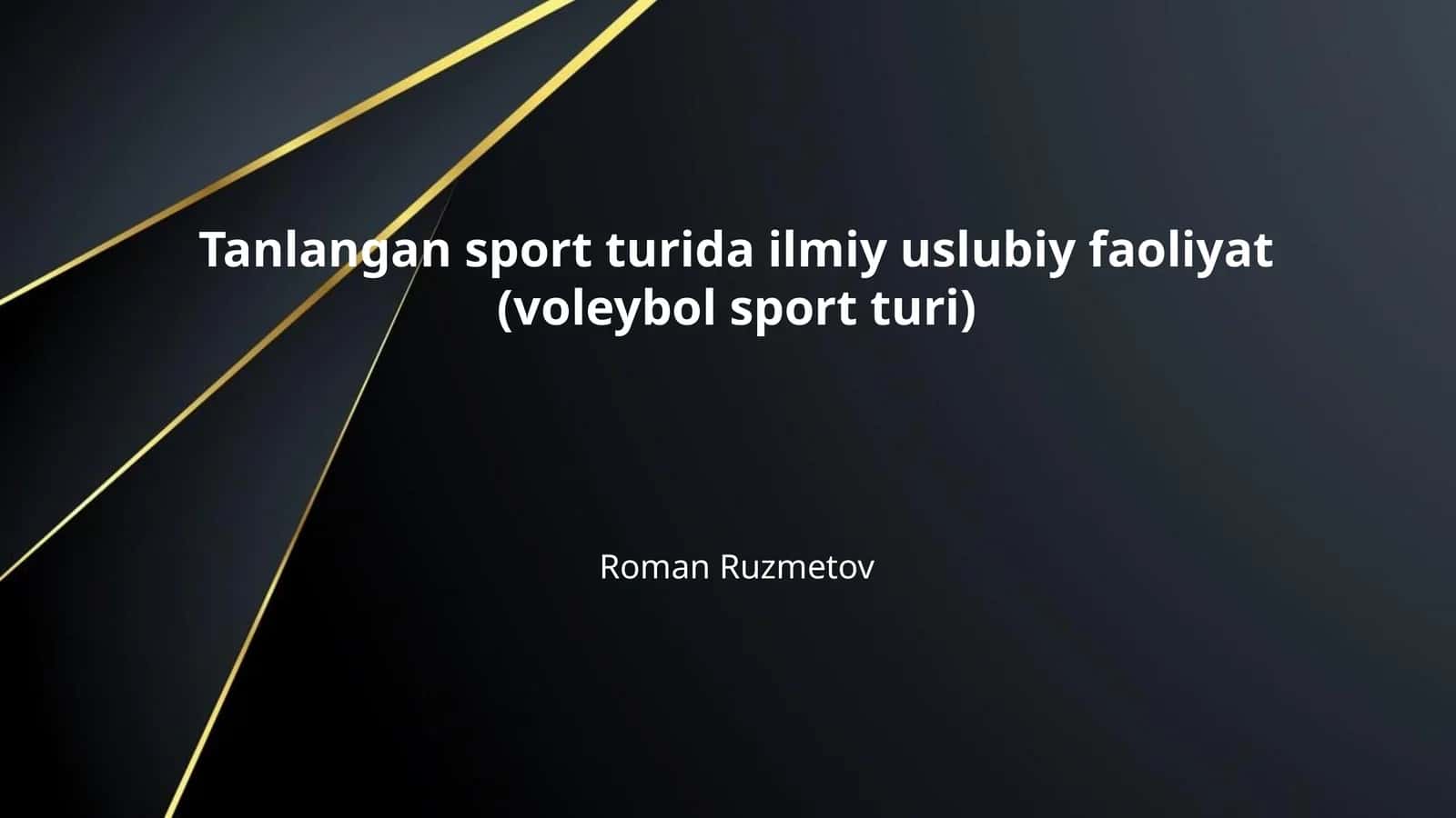 Tanlangan sport turida ilmiy uslubiy faoliyat (voleybol sport turi) 1
