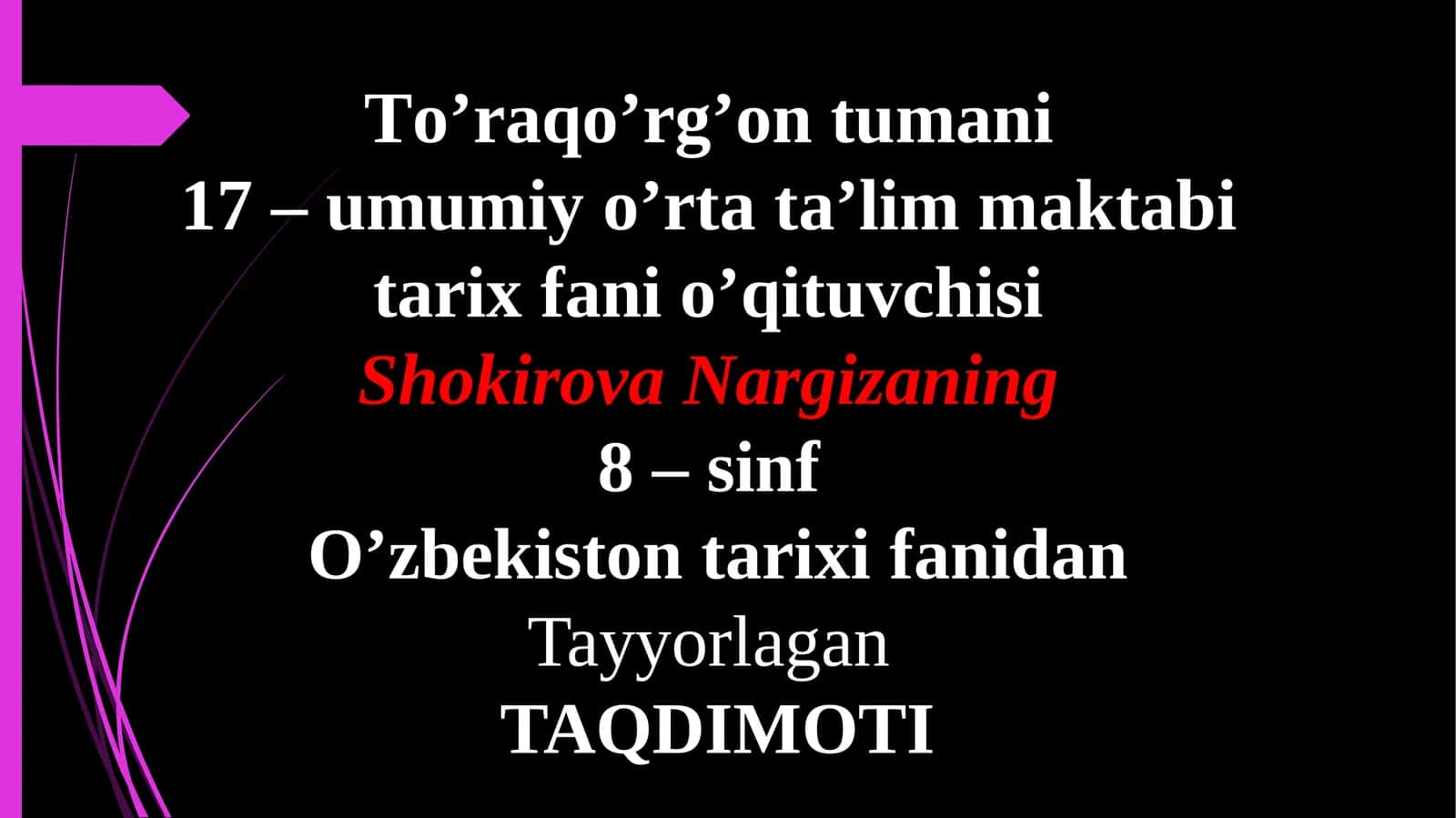 8-sinf O'zbekiston tarixi Salib yurishlari davrida yaqin sharq dars ishlanma 1