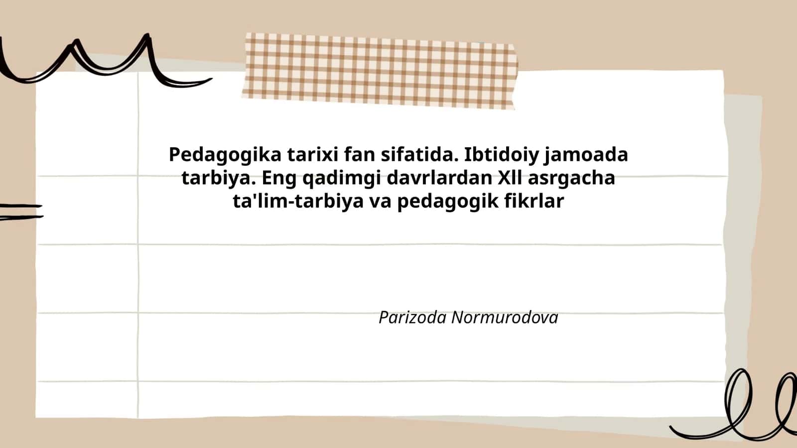Pedagogika tarixi fan sifatida 1