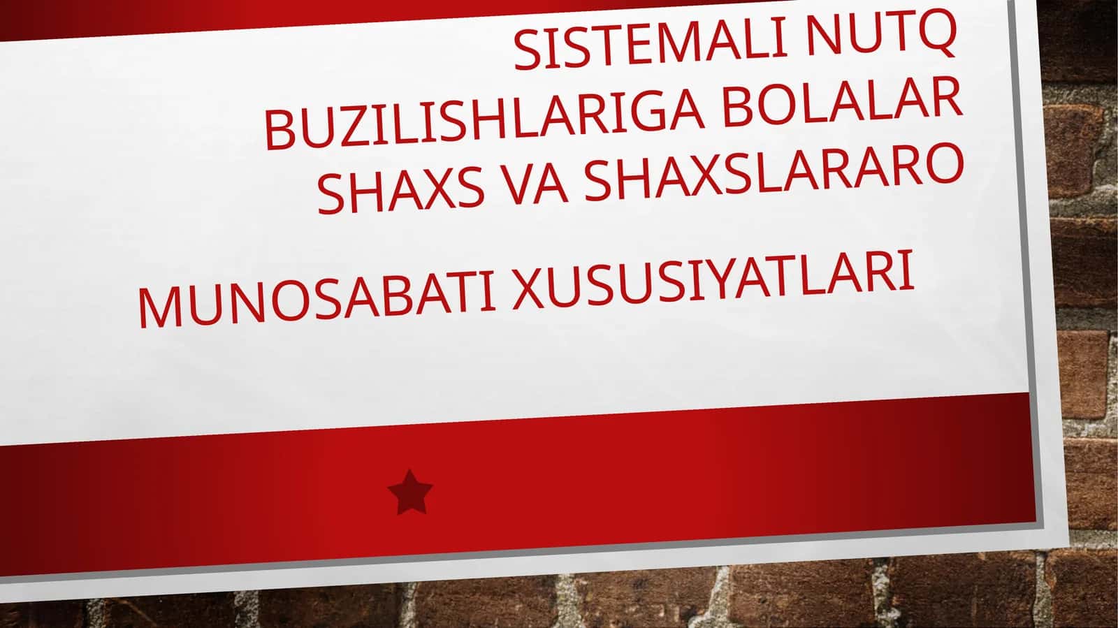 Sistemali nutq buzilishlari 1