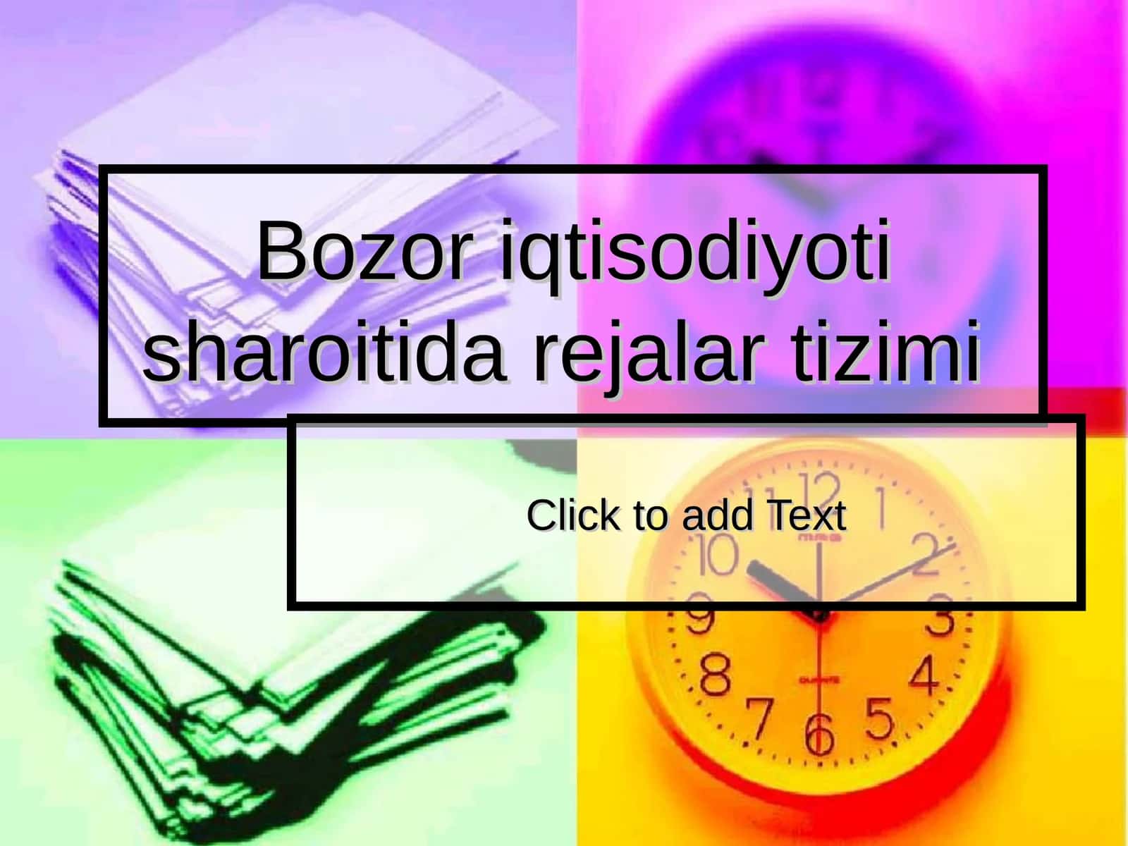 Bozor iqtisodiyoti sharoitida rejalar tizimi 1