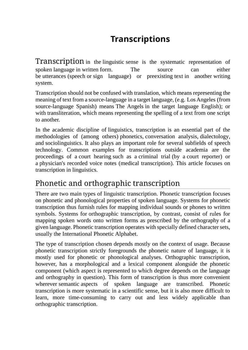 Transcriptions 1