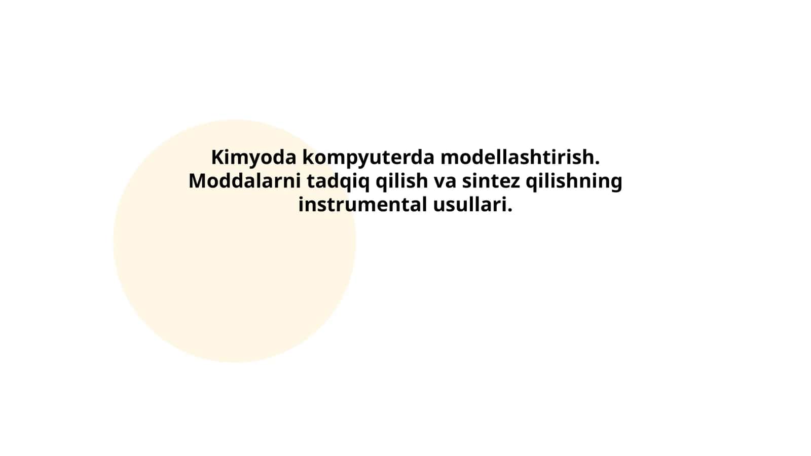Kimyoda kompyuterda modellashtirish 1
