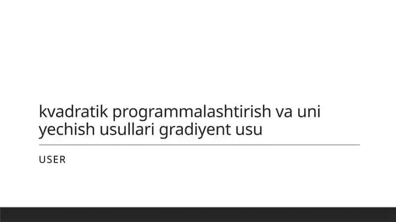 Kvadrat dasturlash nazariyasi