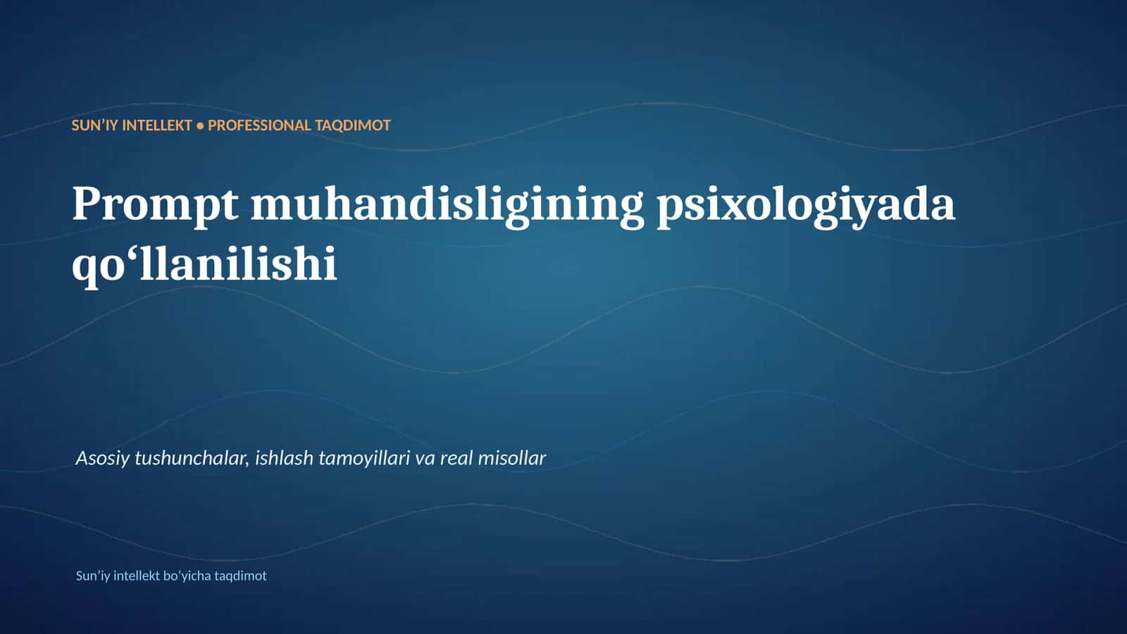 SUNʼIY INTELLEKT • PROFESSIONAL TAQDIMOT 1