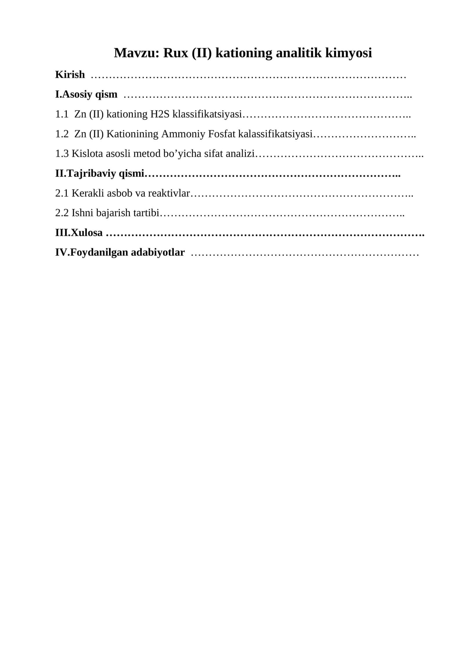 Rux (II) kationing analitik kimyosi 1