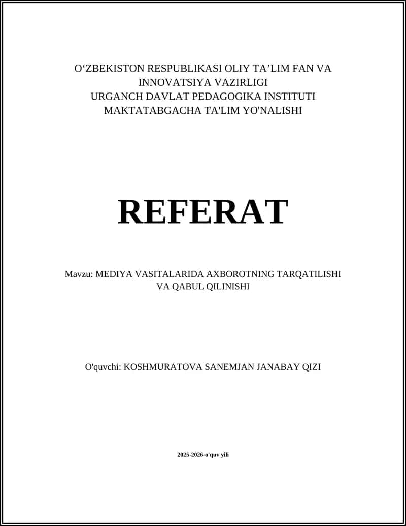 Axborot tarqatish modellari 1