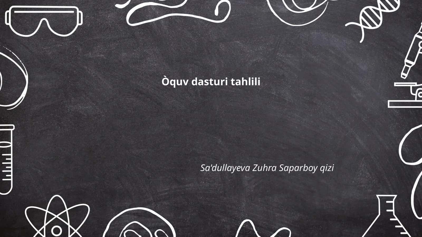 O'quv dasturi tahlili 1