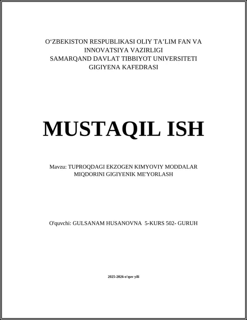 Tuproqdagi Ekzogen Kimyoviy Moddalar 1