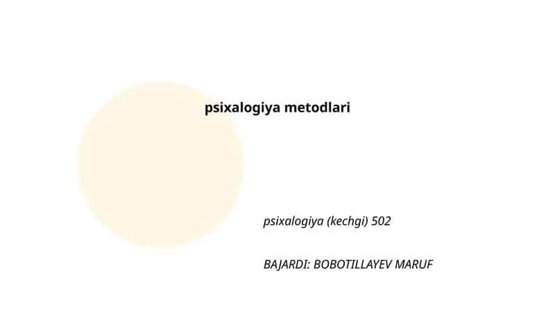 Psixalogiya Metodlari 1
