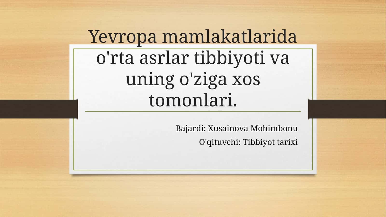 Yevropa mamlakatlarida o'rta asrlar tibbiyoti va uning o'ziga xos tomonlari 1