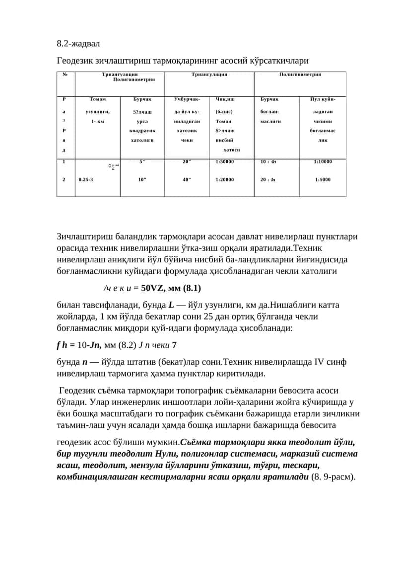 Геодезик зичлаштириш тармоқлари 1