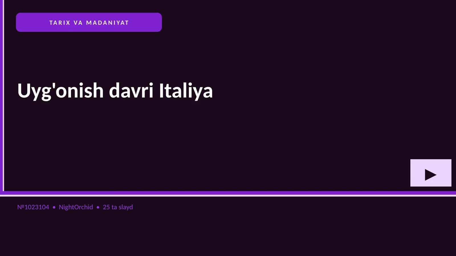 Uyg'onish davri Italiya 1