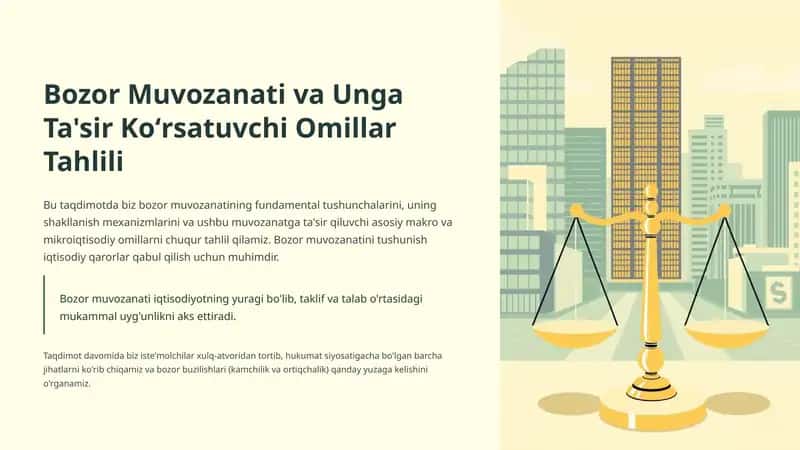 Bozor Muvozanati va Unga Ta'sir Koʻrsatuvchi Omillar Tahlili 1