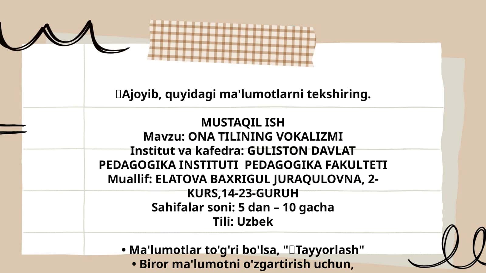 ONA TILINING VOKALIZMI 1