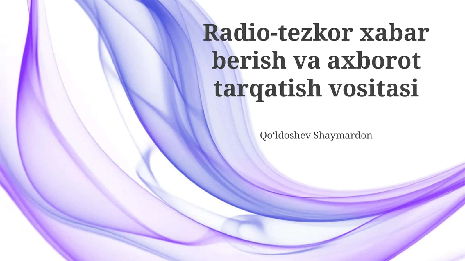 Radio-tezkor xabar berish va axborot tarqatish vositasi 1