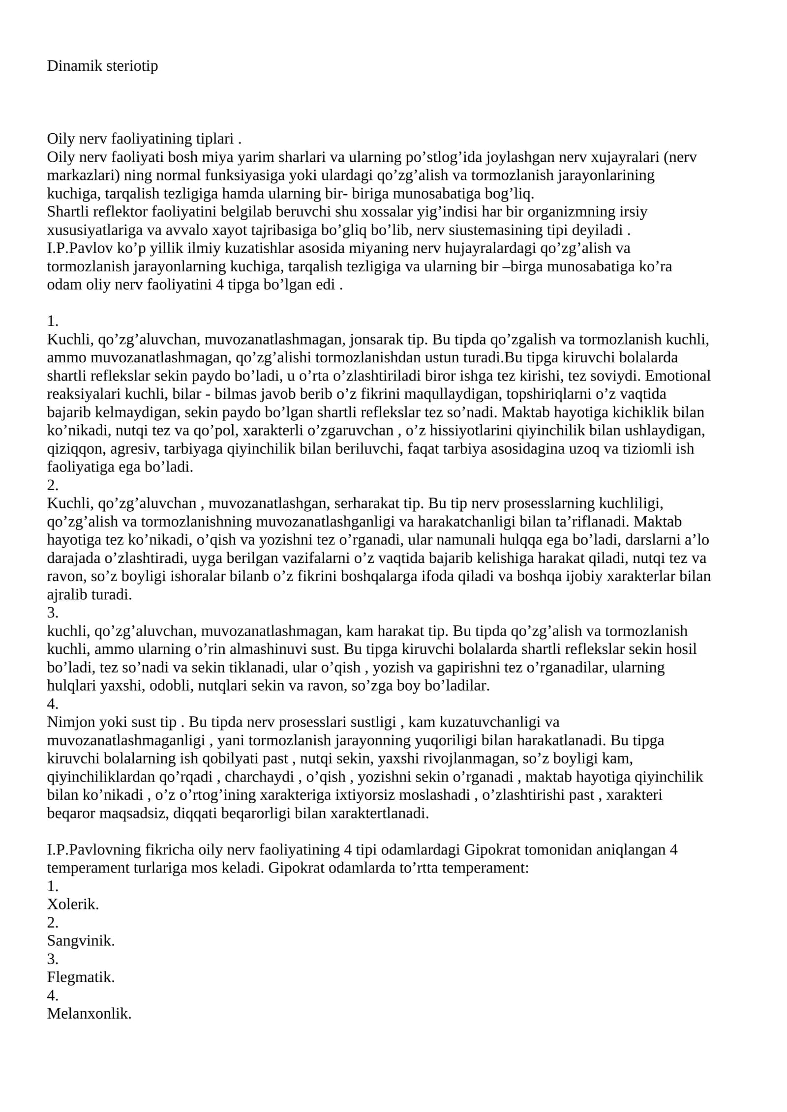 Dinamik steriotip 1