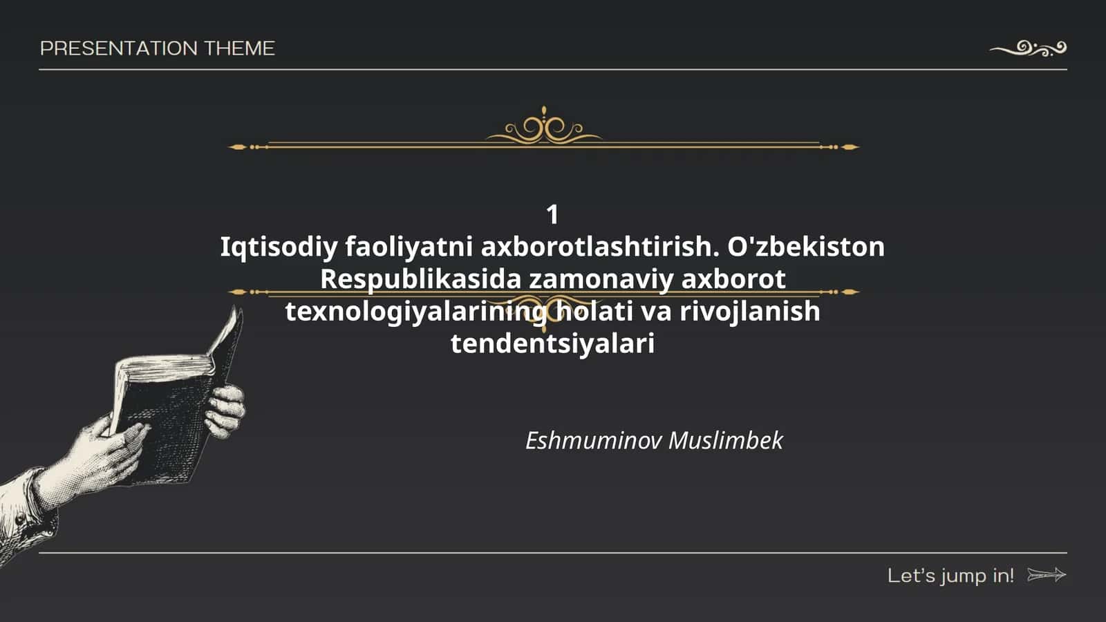 Iqtisodiy faoliyatni axborotlashtirish. O'zbekiston Respublikasida zamonaviy axborot texnologiyalarining holati va rivojlanish tendentsiyalari 1