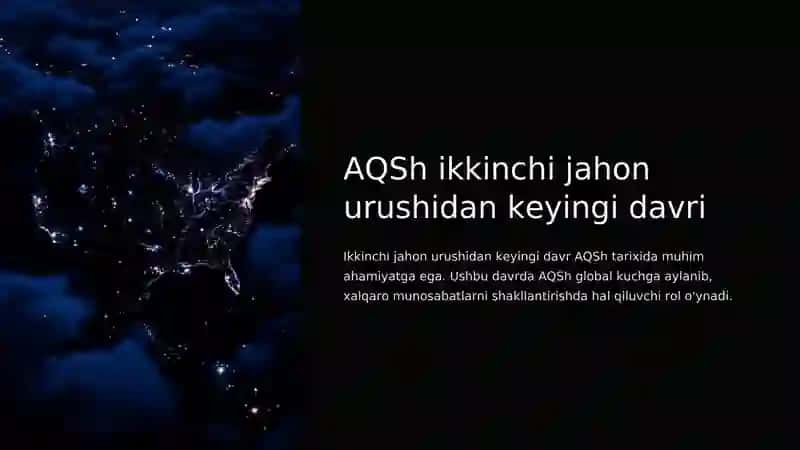 AQSh ikkinchi jahon urushidan keyingi davri