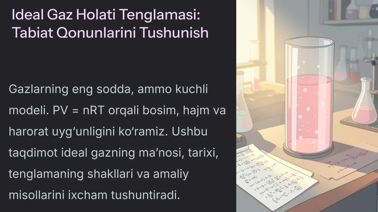 Ideal Gaz Holati Tenglamasi: Tabiat Qonunlarini Tushunish 1